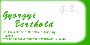 gyorgyi berthold business card